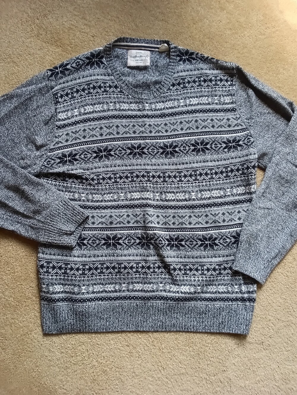 Weatherproof Vintage Men's Fair Isle Crewneck Pullover Sweater